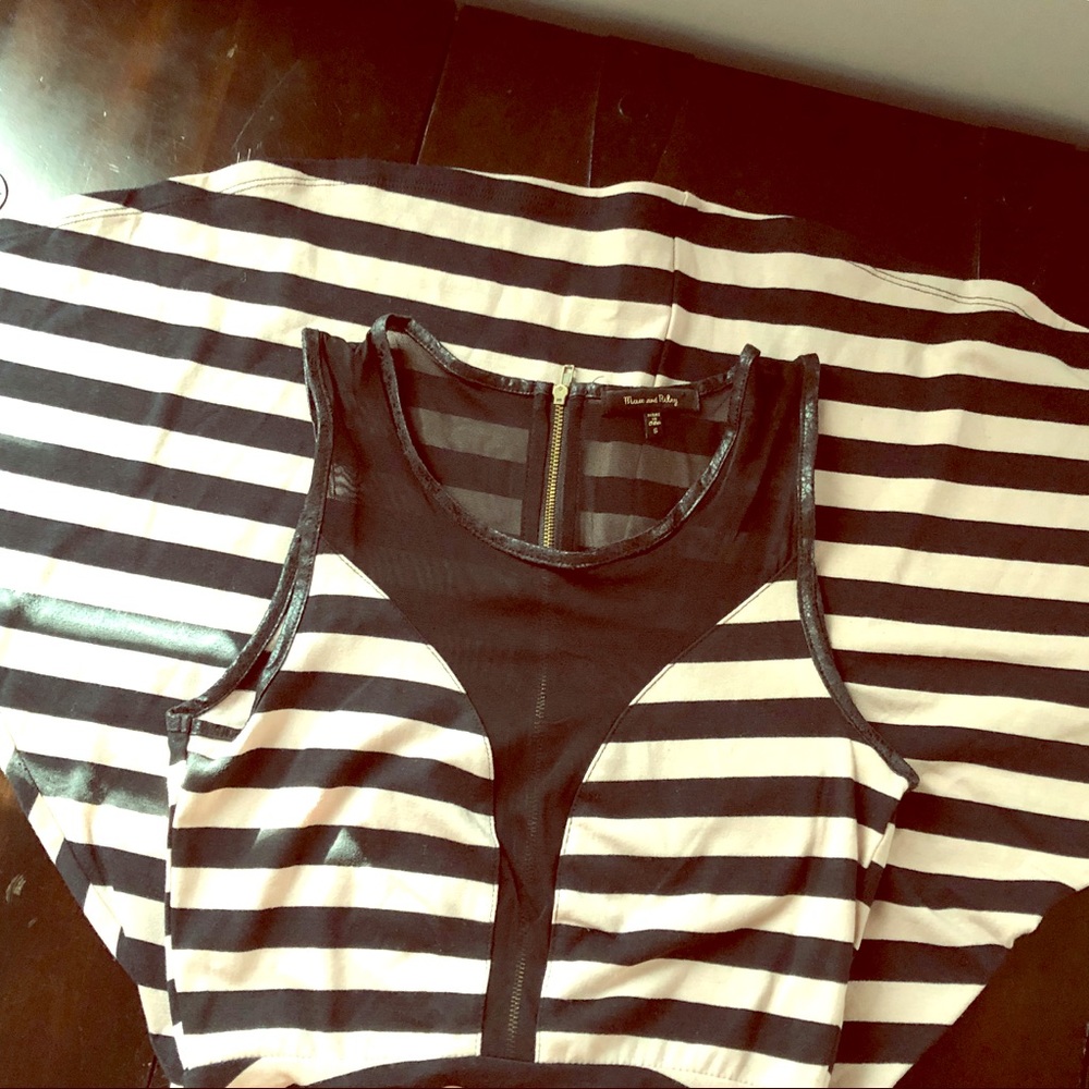 Cream And black sheer top dress